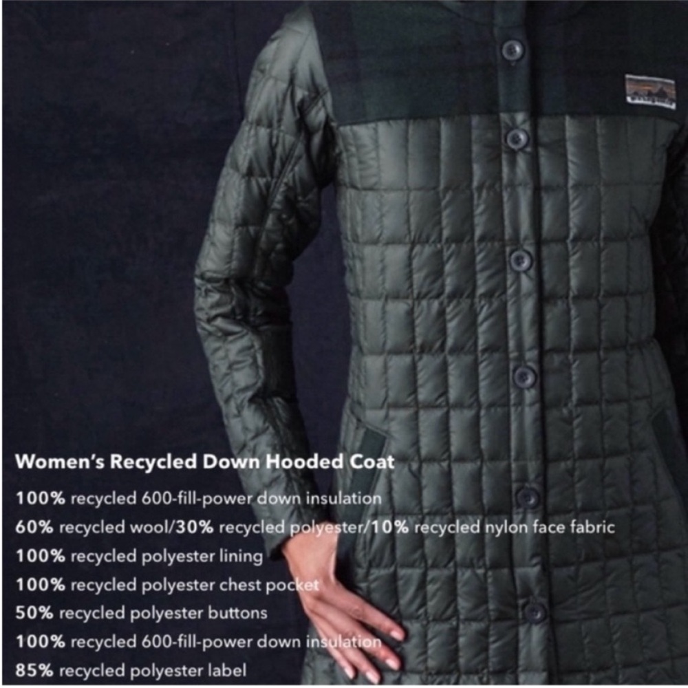 Patagonia Rare Recycled Down Hooded Coat Carbon
Green Medium - Picture 16 of 17